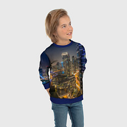 Свитшот детский Ночной красочный город, цвет: 3D-синий — фото 2