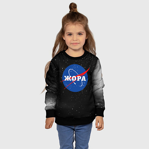 Детский свитшот Жора Наса космос / 3D-Черный – фото 4