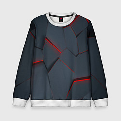 Свитшот детский Геометрический узор треснутого асфальта, цвет: 3D-белый