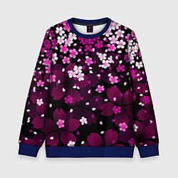 Свитшот детский Маленькие розовые цветочки, цвет: 3D-синий