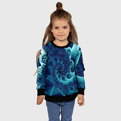 Свитшот детский Закрученный синий фрактал, цвет: 3D-черный — фото 2