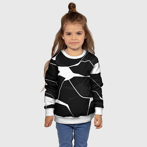 Детский свитшот Черно-белая классика / 3D-Белый – фото 4