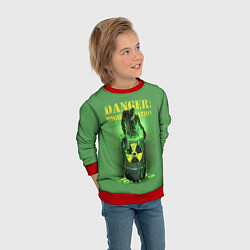 Свитшот детский Мутант - Опасность: высокая радиация!, цвет: 3D-красный — фото 2