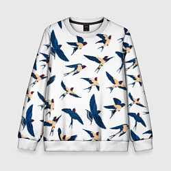 Свитшот детский Ласточки парят в небе, цвет: 3D-белый