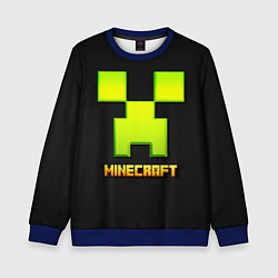 Свитшот детский Minecraft: neon logo, цвет: 3D-синий