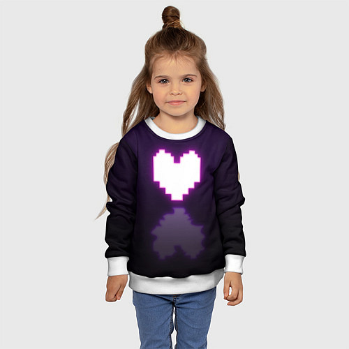 Детский свитшот Undertale heart neon / 3D-Белый – фото 4
