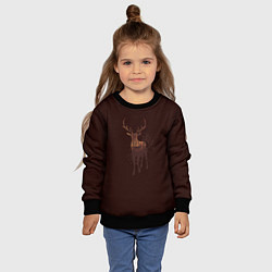 Свитшот детский Силуэт оленя с осенним лесом, цвет: 3D-черный — фото 2