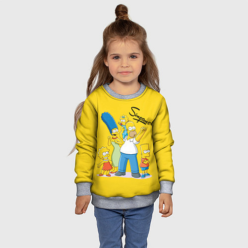 Детский свитшот Simpson family / 3D-Меланж – фото 4