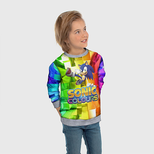 Детский свитшот Sonic Colours - Hedgehog - Video game / 3D-Меланж – фото 3