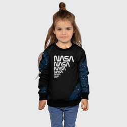 Свитшот детский Nasa надпись, цвет: 3D-черный — фото 2
