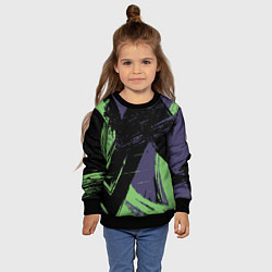 Свитшот детский Цветные Абстрактные Линии, цвет: 3D-черный — фото 2