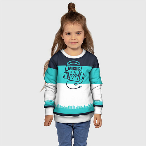 Детский свитшот Твой ритм / 3D-Белый – фото 4
