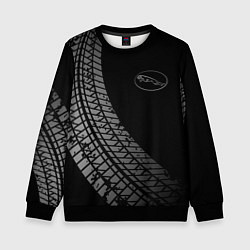 Свитшот детский Jaguar tire tracks, цвет: 3D-черный