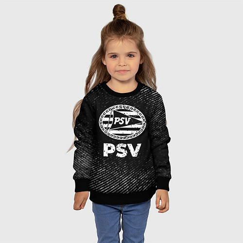 Детский свитшот PSV с потертостями на темном фоне / 3D-Черный – фото 4