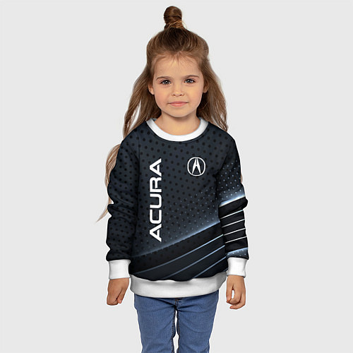 Детский свитшот Acura карбон / 3D-Белый – фото 4