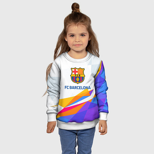 Детский свитшот Barcelona цветные геометрии / 3D-Белый – фото 4
