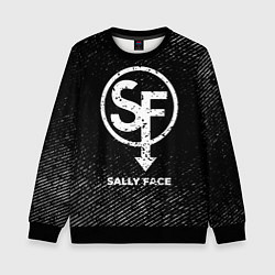 Детский свитшот Sally Face с потертостями на темном фоне