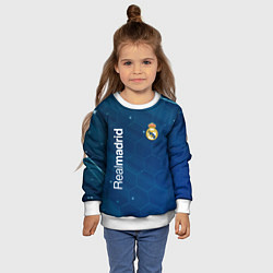 Свитшот детский Real madrid голубая абстракция, цвет: 3D-белый — фото 2