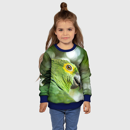 Детский свитшот Попугaй / 3D-Синий – фото 4