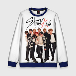 Свитшот детский Stray Kids white background, цвет: 3D-синий