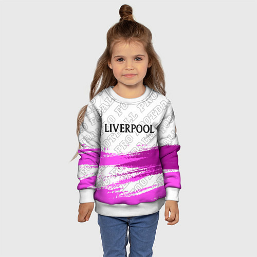 Детский свитшот Liverpool pro football: символ сверху / 3D-Белый – фото 4
