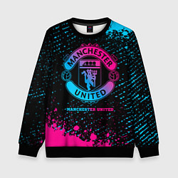 Детский свитшот Manchester United - neon gradient