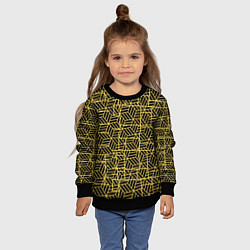 Свитшот детский Геометрический узор полосатый кубик, цвет: 3D-черный — фото 2