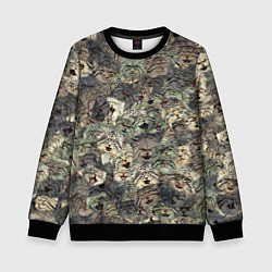 Свитшот детский Мануловый камуфляж, цвет: 3D-черный
