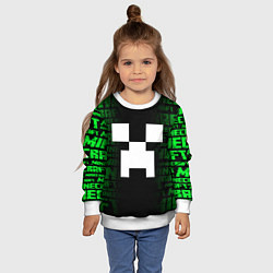 Свитшот детский Лицо Крипера - Майнкрафт, цвет: 3D-белый — фото 2
