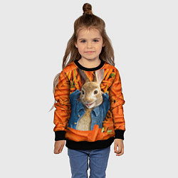 Свитшот детский Кролик Питер, цвет: 3D-черный — фото 2