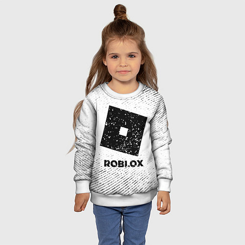 Детский свитшот Roblox с потертостями на светлом фоне / 3D-Белый – фото 4