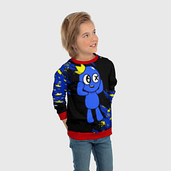 Свитшот детский Радужные друзья Синий, цвет: 3D-красный — фото 2
