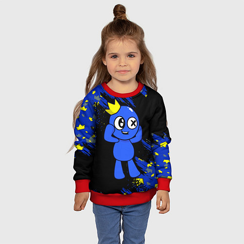 Детский свитшот Радужные друзья Синий / 3D-Красный – фото 4