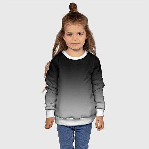 Детский свитшот Серый градиент / 3D-Белый – фото 4