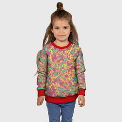 Свитшот детский Цифровой камуфляж - сиренево-зеленый, цвет: 3D-красный — фото 2
