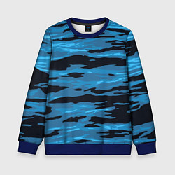 Свитшот детский Волны Камуфляж, цвет: 3D-синий