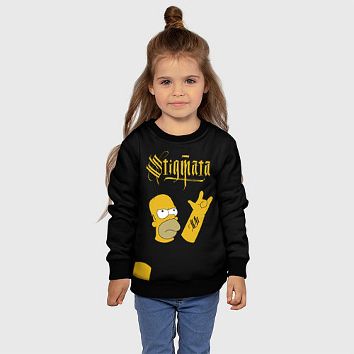 Детский свитшот Stigmata Сипмсоны Гомер / 3D-Черный – фото 4
