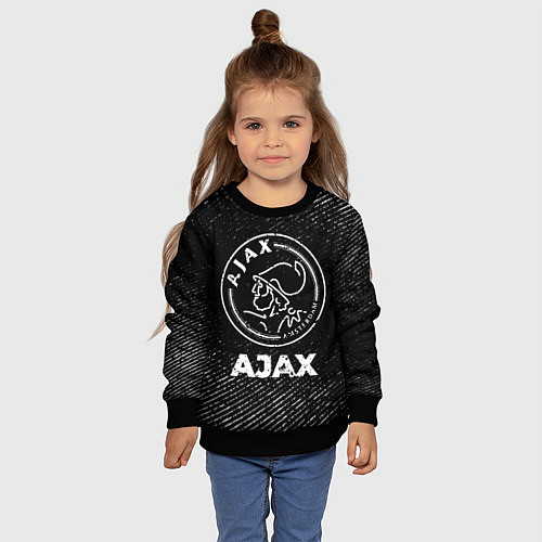 Детский свитшот Ajax с потертостями на темном фоне / 3D-Черный – фото 4