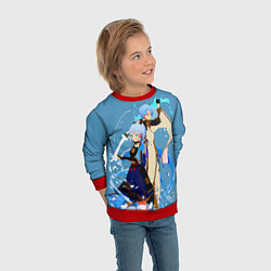 Свитшот детский Камисато Аяка и Аято, цвет: 3D-красный — фото 2