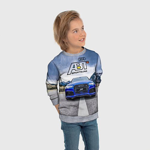 Детский свитшот Audi ABT - sportsline на трассе / 3D-Меланж – фото 3