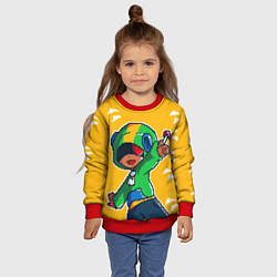 Свитшот детский Пиксельный Леон из Бравл Старс, цвет: 3D-красный — фото 2