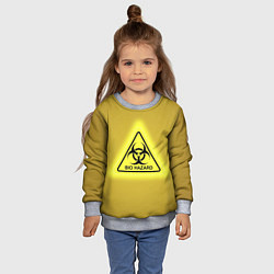 Свитшот детский Biohazard - биологическая опасность, цвет: 3D-меланж — фото 2