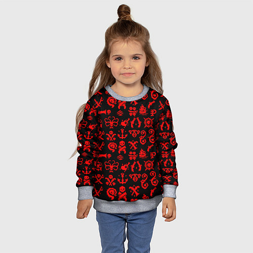 Детский свитшот Sea of thieves узор / 3D-Меланж – фото 4