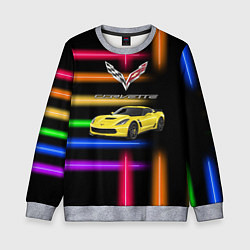 Свитшот детский Chevrolet Corvette - гоночная команда - Motorsport, цвет: 3D-меланж