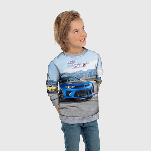 Детский свитшот Chevrolet Camaro ZL 1 - Motorsport / 3D-Меланж – фото 3