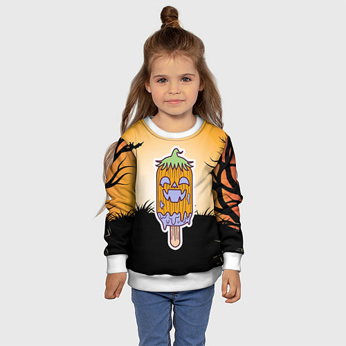 Детский свитшот Тыквенное мороженое / 3D-Белый – фото 4