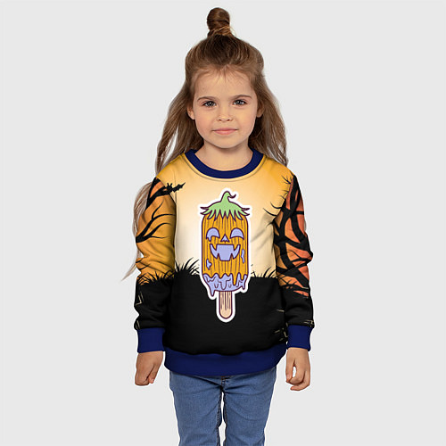 Детский свитшот Тыквенное мороженое / 3D-Синий – фото 4