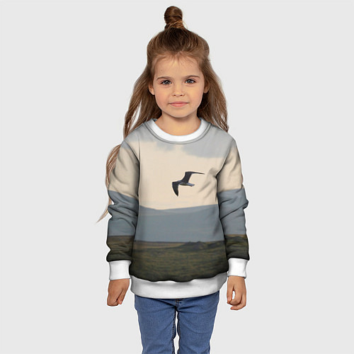 Детский свитшот Чайка / 3D-Белый – фото 4
