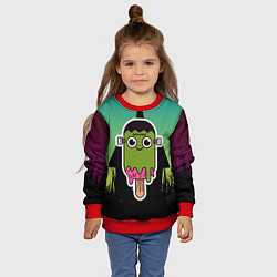 Свитшот детский Мороженое - зомби, цвет: 3D-красный — фото 2