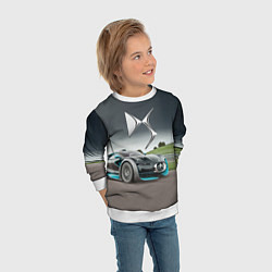 Свитшот детский Citroen DS Spirit - скоростной режим, цвет: 3D-белый — фото 2
